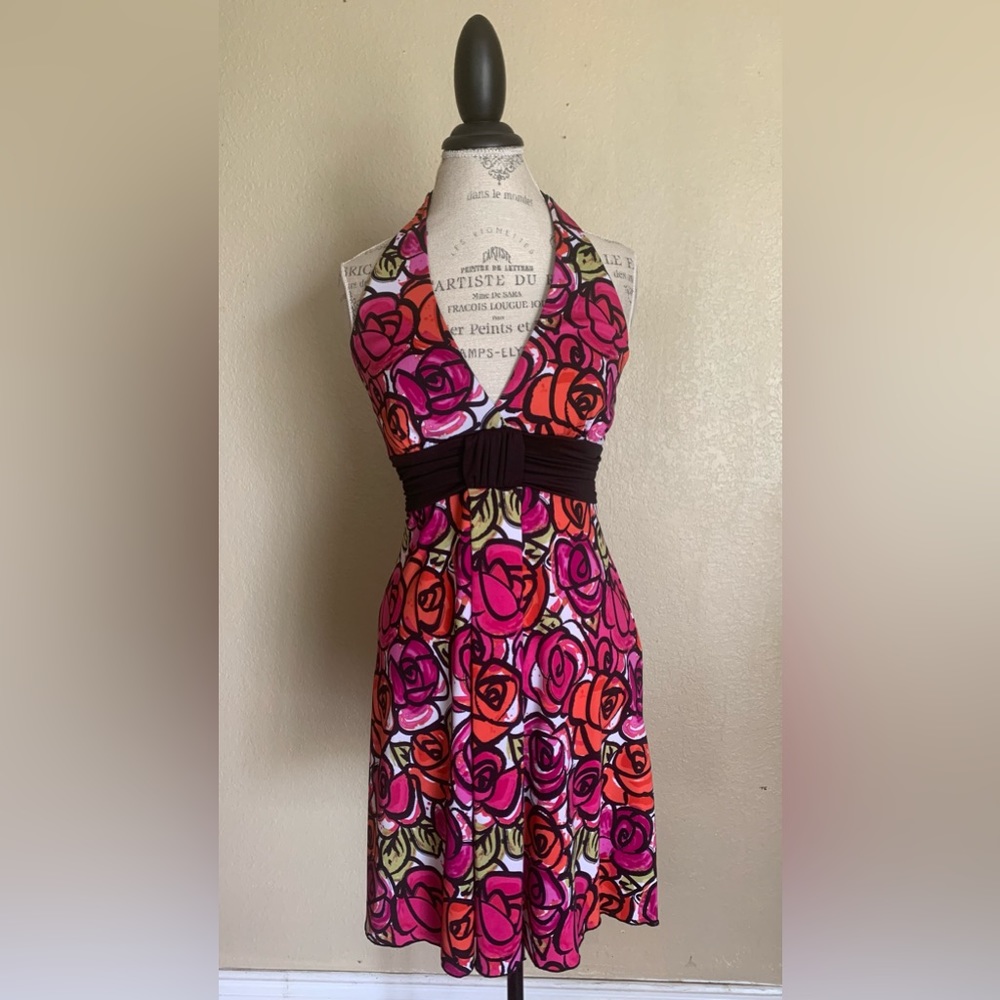 Multicolored Halter top  spring dress size: Medium